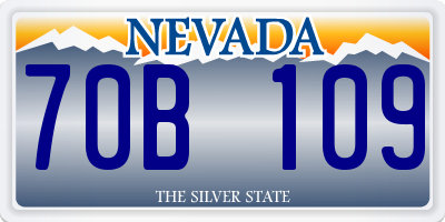 NV license plate 70B109