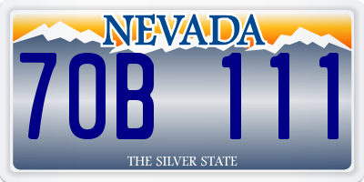NV license plate 70B111