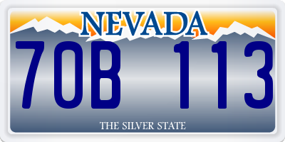 NV license plate 70B113