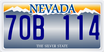 NV license plate 70B114