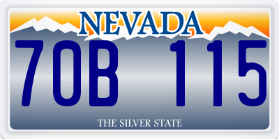 NV license plate 70B115