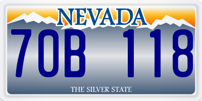 NV license plate 70B118