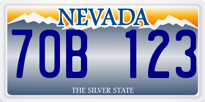 NV license plate 70B123