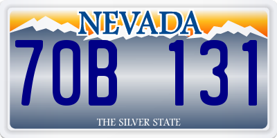 NV license plate 70B131