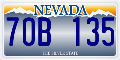 NV license plate 70B135