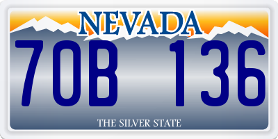 NV license plate 70B136