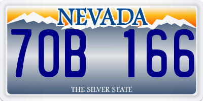 NV license plate 70B166