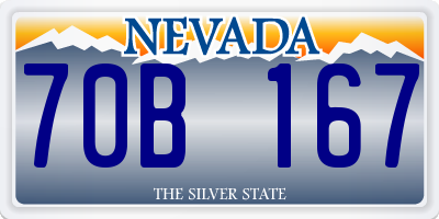 NV license plate 70B167