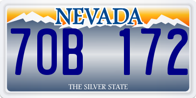 NV license plate 70B172