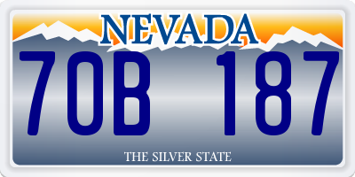 NV license plate 70B187