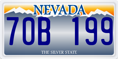 NV license plate 70B199