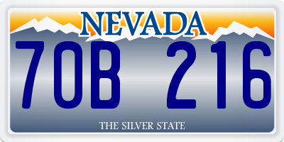 NV license plate 70B216