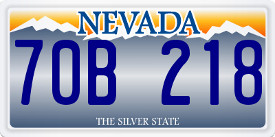 NV license plate 70B218