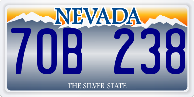NV license plate 70B238