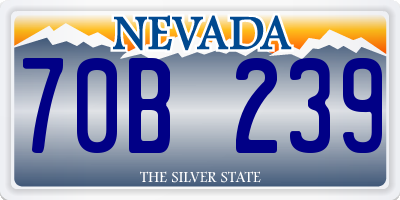 NV license plate 70B239