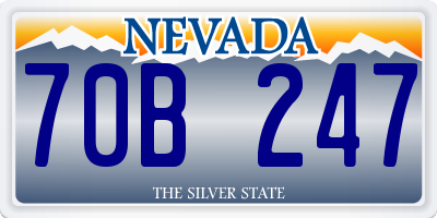 NV license plate 70B247