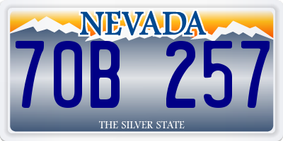 NV license plate 70B257