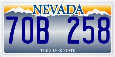 NV license plate 70B258