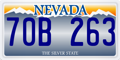 NV license plate 70B263