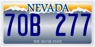 NV license plate 70B277