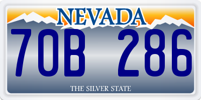 NV license plate 70B286