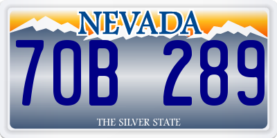 NV license plate 70B289