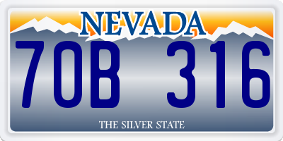NV license plate 70B316