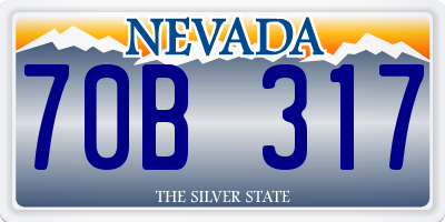 NV license plate 70B317