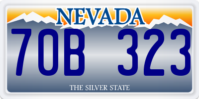NV license plate 70B323