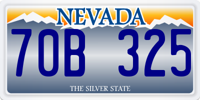 NV license plate 70B325