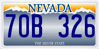 NV license plate 70B326
