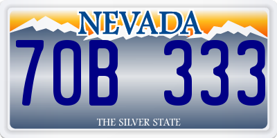 NV license plate 70B333