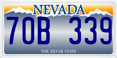 NV license plate 70B339
