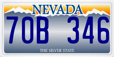 NV license plate 70B346