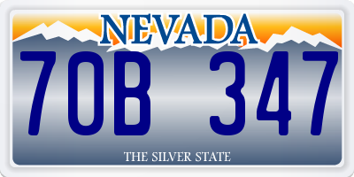 NV license plate 70B347