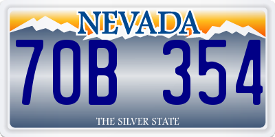 NV license plate 70B354