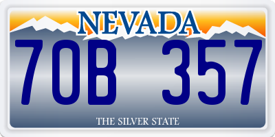 NV license plate 70B357