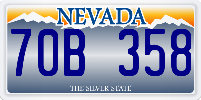 NV license plate 70B358