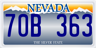 NV license plate 70B363