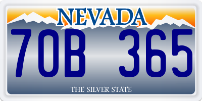 NV license plate 70B365