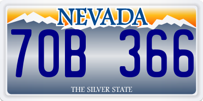 NV license plate 70B366