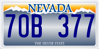 NV license plate 70B377