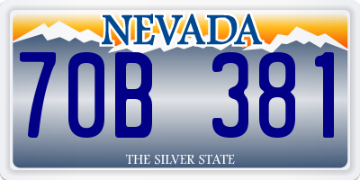 NV license plate 70B381