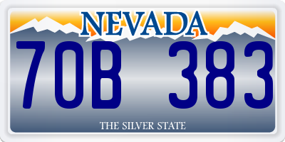 NV license plate 70B383