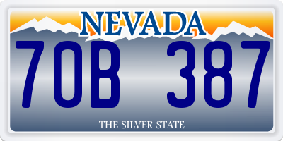 NV license plate 70B387