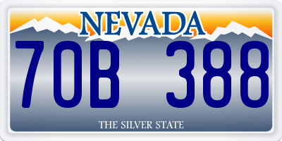 NV license plate 70B388