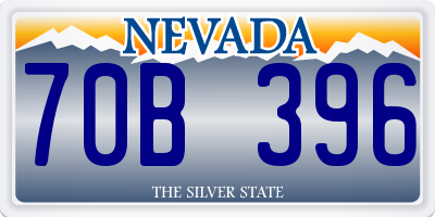 NV license plate 70B396