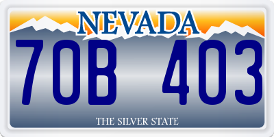 NV license plate 70B403