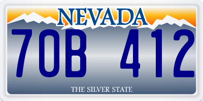 NV license plate 70B412