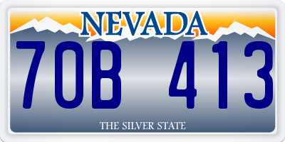 NV license plate 70B413